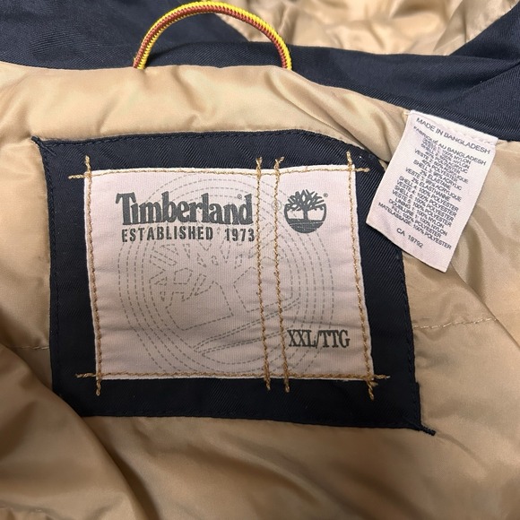 VTG Timberland Men XXL Faux Fur Hood Full Zip Insulated Parka Puffer Coat Jacket - Picture 10 of 13